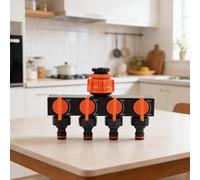 Vibsky 4-Way Garden Hose Splitter with Precise Flow Control, Leakproof Tap Adapter Efficient Outdoor Watering and Plant Care
