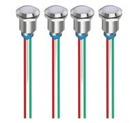 Vibsky 4PCS 12mm Dual Color LED Indicator Light 12V 24V Panel Mount Red | Red/green Display, Chrome Brass Body, 10k Hrs Lifespan, Panel Mount For Car Truck Boat, Waterproof IP65