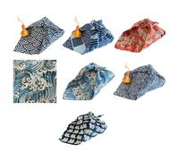 Vibsky 7 Pack Japanese Style Cotton Wrapping Cloth, Reusable Furoshiki Fabric Squares for DIY Crafts, Quilting and Binding, 30x30cm Multicolor