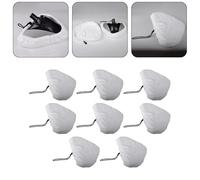 Vibsky 8 Pack Microfiber Mop Pads Steam Cleaner, Washable Replacement Cloths Neo Moolan Triangular Mops, White 27x21cm