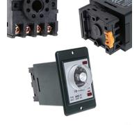 Vibsky AH2-Y Power On Delay-Timer Relay, AC 220V 0-60S Time Delay Relay with 8 Pin Socket Base, DIN Rail Mount, 5A Timing Relay