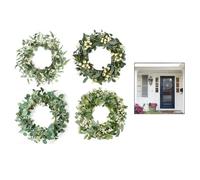 Vibsky Artificial Eucalyptus Wreath 45cm, Realistic Faux Greenery Front for Door Wall Decor, Evergreen for Plastic Garland Spring Summer