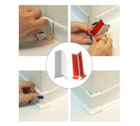 Vibsky Baseboard Corner for 10cm Height Wall Base Trim, 3 Inside + 3 Outside Corners Connector, ABS Material, Self-, White