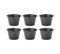 Vibsky Carbon Steel Shaped Pudding Cup, Non- Round Cake Mold for Baking Muffins Cupcakes and Tarts, 6pcs 100ml 200ml for Air Fryer