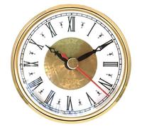 Vibsky DIY Quartz Clock Insert 80mm Gold Bezel Roman Numerals Transparent Cover Replacement Movement Old Clock Face Repair