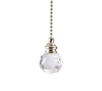 Vibsky Elegant Crystal-Style Toilet Pull Chain Handle for Bathroom Light Switch, Pendant 4 cm x 2.5 cm, Chain Length 35 cm, 1 PC