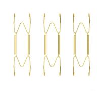Vibsky Gold Metal Plate Hangers for Wall, 3 Pack Invisible Stainless Steel Hooks to Display Decorative Plates and Platters Securely(B)