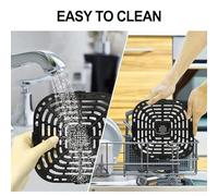 Vibsky Grill Pan for Instant Vortex 6qt Air Fryer Replacement, 10" x 9.5", with 4 Rubber Bumpers, Food-Grade Stainless Steel, Non- Coating