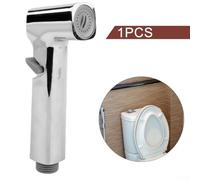 Vibsky Handheld Bidet Spray Head with Ergonomic Handle for Toilet Flushing, Pet Shower, Kitchen, Gardening, Car, Floor Cleaning, Easy Water Control Nozzle in Silver, Press-Free Operation