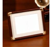 Vibsky Luxury 2 Pack for Plastic Photo Frame Set, Modern Chinese Style Rounded Corner Picture Frames 6 7 8 10 Inch and, Brass-Like Finish