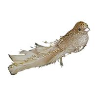 Vibsky Mini Glitter Foam Birds with Metal Clip for Christmas Tree Decor, 15 cm - Gold, Red, Pink, White (2 Pack)