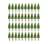 Vibsky Miniature Model Trees 40pcs for Train Railroad Diorama Wargame Landscape Plastic Green Shrub 3.5cm 4.5cm Height(H 4.5CM)