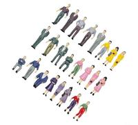 Vibsky Model Train Accessories Kit with 50 Painted Passenger Figures and 6 Benches, 36mm Scale People for Railway Layouts, Sand Tables and Scene Displays