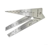 Vibsky Office Folding Ruler 126mm Silver Matte Finish | Precision metric scale, stainless steel build, 126mm compact size, wear-resistant for surface, clear black markings