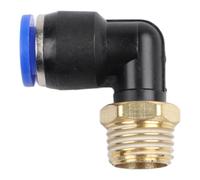 Vibsky Quick Connect Pneumatic Elbow, Brass Threaded for L-Shape Air Fitting, Install with for Pre-Applied Sealant 03-09MPa Air Lines
