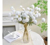 Vibsky Realistic Artificial Chrysanthemum Flower Balls, 10 Pack 20 Inch Silk Dandelion Stems Wedding Centerpiece Home Office Decor, Long Lasting Fake Flowers