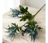 Vibsky Realistic Blue Wild Celery Stem Fake Flower Artificial Plant for Plastic Foliage Home Decor Wedding Arrangement Photo Prop