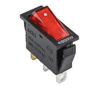 Vibsky Red KCD3 DPST Rocker Switch 3-Pin On-Off 15A 250V 20A 125VAC with Light for Boat Car Power Supply Control