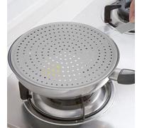 Vibsky Silicone Splatter Guard for Frying Pan 28cm with Handle, Heat- Splash Screen for Grease, for Pots Pans, Dishwasher Safe, Grey