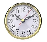 Vibsky Silver Metal Clock Head with Inlaid Picture Frame, Round Pendulum Core Craft Clock Making 8x8cm