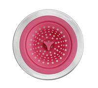 Vibsky Stainless Steel Kitchen Sink Strainer with for TPR Rim, 112cm Food Catcher Basket Drain Clog Prevention, Silver