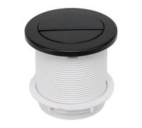 Vibsky Twin Hose Toilet Push Button Dual Flush Pneumatic Air Operated Chrome Concealed Cistern, Black(Black)