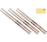Vic Firth 2B American Classic Drum Sticks - 3 Pairs Bundle with Austin Bazaar Polishing Cloth