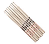 Vic Firth 5A Hickory Drumsticks Wood Tip 4 Pair Value Bundle