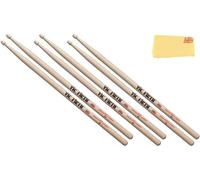 Vic Firth American Classic 5A Wood-Tipped Drumsticks - 3 Pack with Austin Bazaar Polishing Cloth