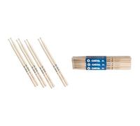 Vic FIrth - American Classic® Drumsticks 5A - American Hickory - Wood Tip - 4 Pair Value Pack & CASCHA professional drumsticks 5A robust maple sticks - drumsticks wood