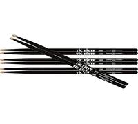 Vic Firth American Classic Series Drumsticks - 5AB - American Hickory - Wood Tip - Black - 4 x Pair Value Pack, P5AB3-5AB1