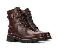 Vicar Studded Lace-Up Leather Ankle Boots Dark Brown