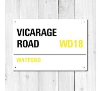 Vicarage Road, Watford Metal Sign Metal Street Sign 8X12 Inches
