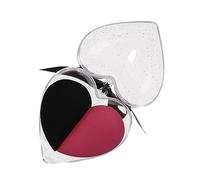 VICASKY 1 Box Heart Shape Flocking Beauty Makeup Sponge Set Dual Purpose Wet and Dry Cosmetic Egg Blender for Foundation and Powder Reddish Black