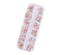 VICASKY 1 Box Metal Rivets Nail Charms Box for DIY Nail Art Decorations Rose Gold Electroplated Fingernail Ornaments Salon and Home Use Easy to Apply Natural Versatile Accessories