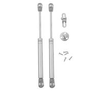 VICASKY 1 Pair Hydraulic Gas Strut Lid Support Hinge with Anti-Clamping and Buffered Closing Features, Silver Cold Rolled Steel and Stainless Steel, for Kitchen Cabinet and Furniture Doors