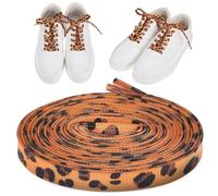 VICASKY 1 Pair Leopard Print Flat Shoe Laces for Sneakers and Boots, Polyester Cotton Fiber Material, Easy to Use Universal Replacement, Trendy Patterned Laces a Sleek Look