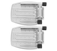 VICASKY 1 Pair Replacement Wheelchair Footplates Adjustable Height Iron Foot Rest with Smooth Surface Silver Sturdy Support for Wheelchair Mobility Accessories