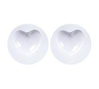 VICASKY 1 Pair White Ceramic Heart-Shaped Pull Handles for Wardrobe Drawers and Glass Doors, Wearable and Not Easy to Break, for Home and Dorm Use
