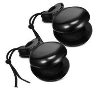 VICASKY 1 Pair Wooden Castanets, Black Spanish Castanets Finger Clap Education Clappers Percussion Instruments DIY Rhythm Musical Instrument for Kids Adults