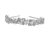 VICASKY 1 PC Silver Bridal Crown Delicate Leaves Flowers Hair Accessory for Wedding Party Bride Elegant Tiara Headband for Women for Special Occasions