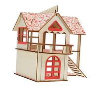 VICASKY 1 Set Animal Hut Play Double Layer Hamster Castle Nest for Hamsters Mice Durable Wooden Pet House for Energetic Play