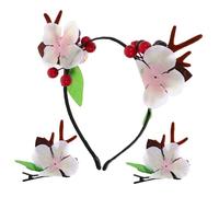 VICASKY 1 Set Christmas Headdress Antler Furry Cute Christmas Hair Clips Christmas Hair Pins Decorative Reindeer Hair Clips Christmas Elk Headband Accessories Girl Embellishment Metal