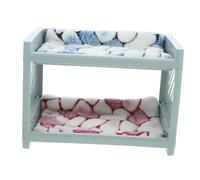 VICASKY 1 Set Detachable Bunny Bed Double Hamster Nest with Pad for Small Animals Cozy Hideout for Guinea Pigs Hedgehogs and Rabbits Decorative Pet Supplies Nordic Blue Random Color