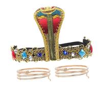 VICASKY 1 set Egyptian Pharaoh Snake Headband and Bracelet Set Costume Accessories for Women Decorative Headdress and Stretchy Bracelets for Vintage Parties Halloween and Themed Dress Up