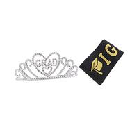 VICASKY 1 set Graduation Crown Sash Set Elegant Headdress for Graduates Comfortable Satin Alloy Material for Unforgettable Photos Celebrations