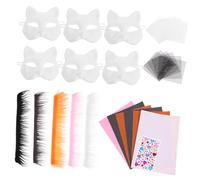 VICASKY 1 Set Handmade Unpainted Set Blank DIY Paper Masks for Creative Crafts Comfortable Fit for Parties Costumes for Creative Learning Activities