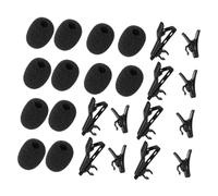 VICASKY 1 Set Lapel Microphone Holder Kit - With 6pcs Tie Clips 6pcs Wire Clips 12pcs Windscreen Cover For Portable Audio Recording Interview Scenarios