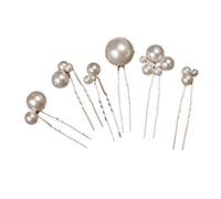 VICASKY 1 Set Pearl Hair Clip Set for Women Elegant Double Pearl Bobby Pins for Long Hair Lightweight U Shaped Hairdress Accessories for Fashionable Styles