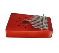 VICASKY 10-key Kalimba Thumb Piano Portable Musical Instrument for Beginners Acacia Wood Red Includes Finger Picks and Tuning Hammer
